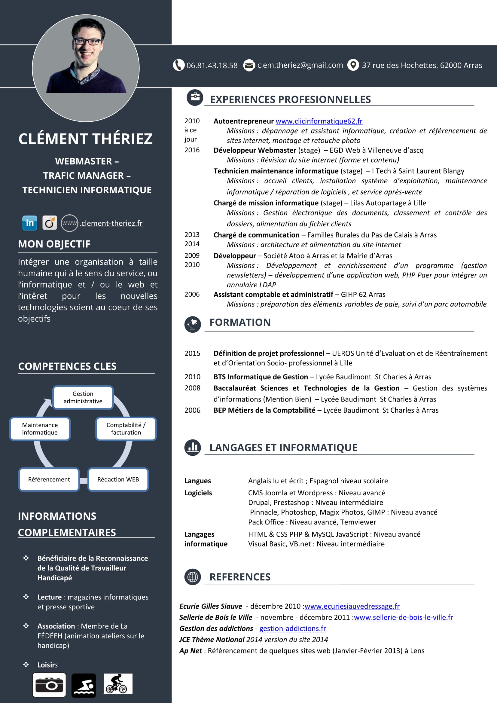 CV Technicien Informatique D veloppeur Web R ferenceur Cl ment CV Technicien Informatique D veloppeur Web R ferenceur Cl ment