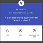 Lieu accessible en fauteuil roulant